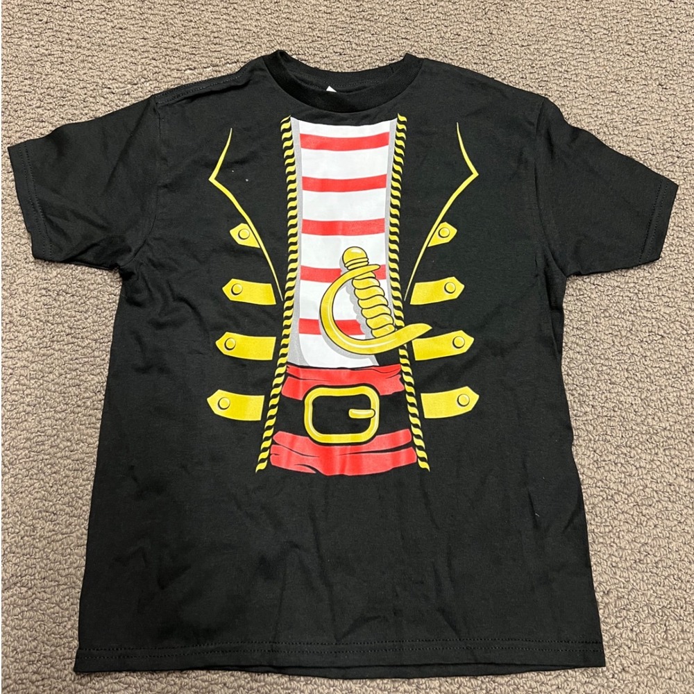 Delta Pro Weight Youth Pirate Costume Graphic T-Shirt Black Size Small S